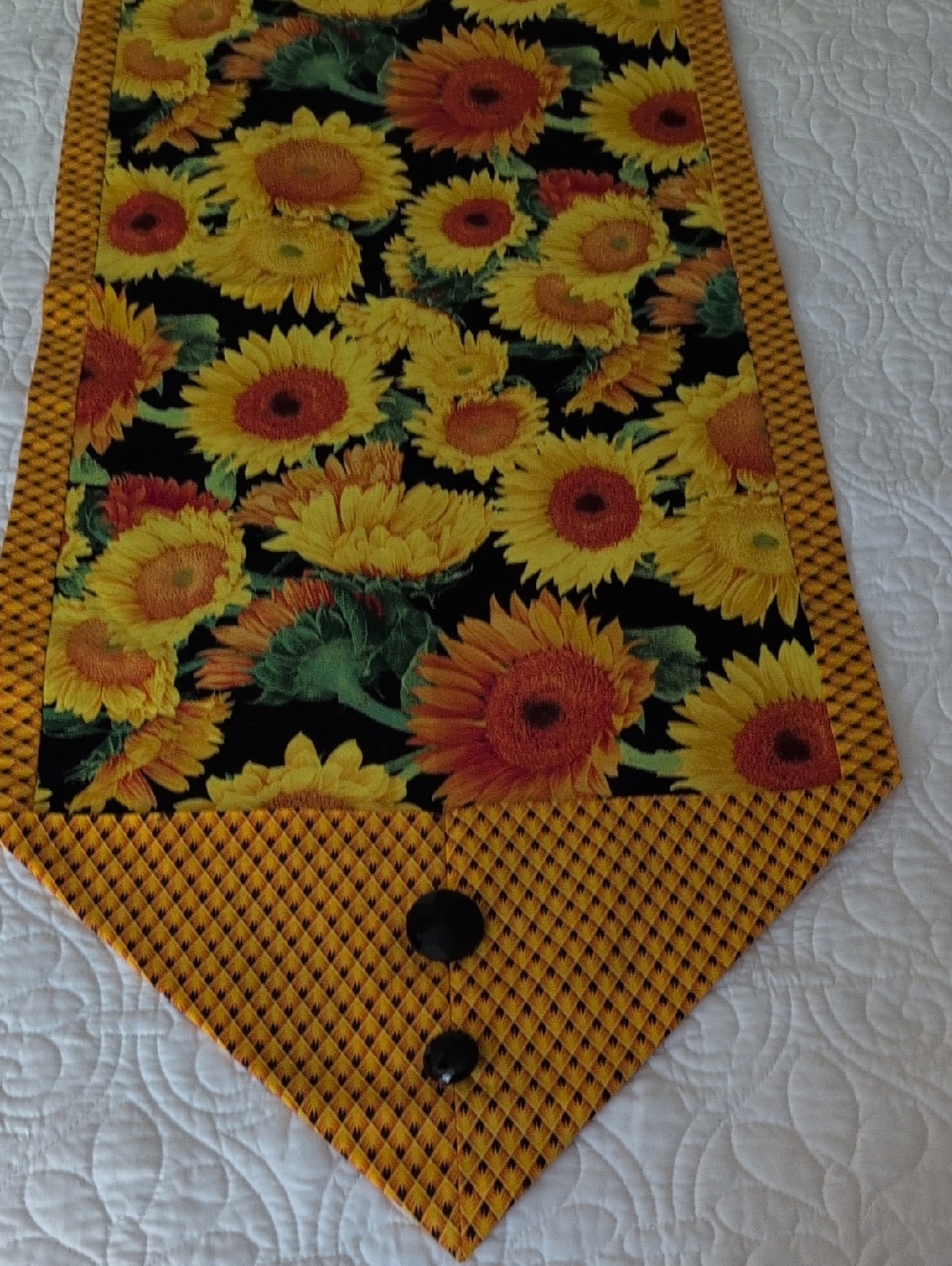Sunflower Print Table Runner - Yellow & Black